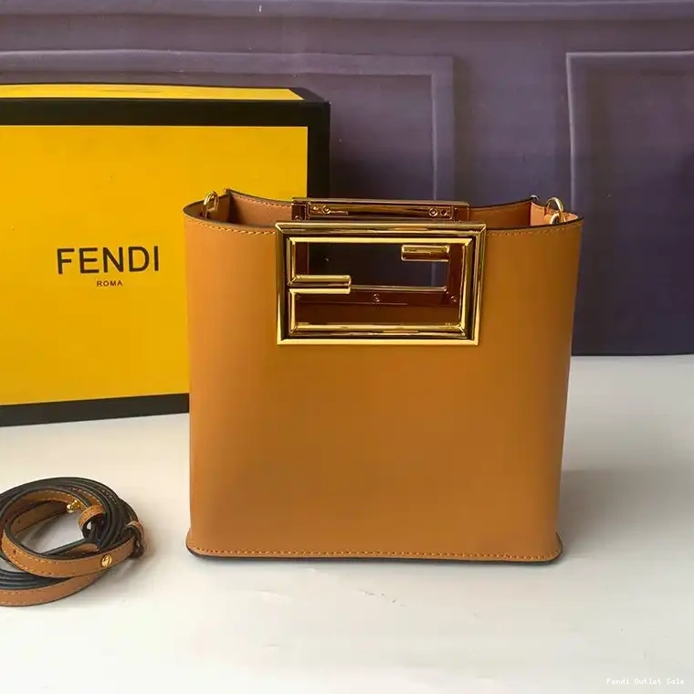 Affordable Leather Brown Calf Fendi Small In Way Bag 0602